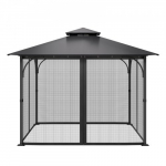 Paviljono tinklelis, 275x275x202 cm, juodas, tinklelinė lauko užuolaida