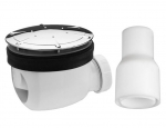 Du&scaron;o padėklo sifonas Twisto, d = 90 &times; 40 mm, 32 l/min, plastikas, baltas/chromuotas