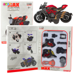 Surenkamas motociklo modelis DIY 1:14, oranžinis