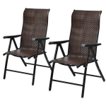 Rinkinys i&scaron; 2 sodo sulankstomų kėdžių 69x58x112cm., rudos/juodos spalvos