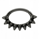 Juodas Clicker Auskaras 1,2/6 mm - Nerūdijantis Plienas