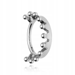 Titano Clicker Auskaras Žiedas su Karūna - Sidabrinis 1,2/8 mm