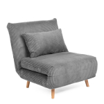 Kompakti&scaron;ka &bdquo;SOLACE&ldquo; vienvietė pilkos kordurojos sofa-lova &ndash; i&scaron;mani komforto i&scaron;eitis bet kuriam kambariui
