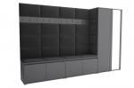LUTON 5 prie&scaron;kambario spinta 290&times;40&times;186 cm &ndash; prakti&scaron;kas antracito ansamblis