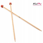 Knitpro Basix medinės tiesios virbalai, 30 cm, 10 mm
