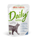 Almo Nature Daily katėms, gabalėliai padaže su menke ir krevetėmis, 30x70g
