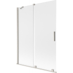 Vonios sienelė Mexen Velar, 130 x 150 cm, Brushed nickel/matinis stiklas