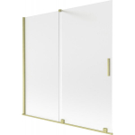 Vonios sienelė Mexen Velar, 160 x 150 cm, Brushed gold/matinis stiklas