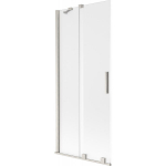 Vonios sienelė Mexen Velar, 80 x 150 cm, Brushed nickel/matinis stiklas