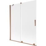 Vonios sienelė Mexen Velar, 140 x 150 cm, Rose gold/matinis stiklas