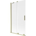 Vonios sienelė Mexen Velar, 100 x 150 cm, Brushed gold/matinis stiklas