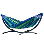 Sodo hamakas su stovu, 200x120 cm, Green/Blue