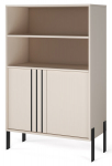 Vitrina ADRK Furniture Nexo i&scaron; masyvios medienos, atvira lentyna, klasikinė ruda