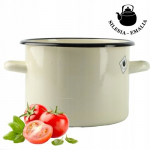 Emaliuotas puodas 5,5l 24cm, 3 sluoksnių emalė, tradicinis, kreminis