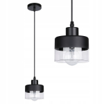 Pakabinamas Led &scaron;viestuvas E27 juodas stiklinis Loft stilius