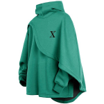 Unisex Oversize Cosplay Džemperis-Pončo Su Apsiaustu 4Xl Žalias, 4XL