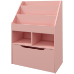 Vaiki&scaron;ka lentyna su stalčiais ir 2 atviromis lentynomis, rožinė, 60x29,9x90 cm