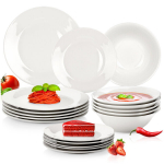 Vakarienės servizo rinkinys porcelianas baltas 18 el. 600 ml 18x18x6 cm Orion