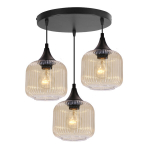 Pakabinamas &scaron;viestuvas Candellux Estas 3xE27 gintaro stiklo gaubtai