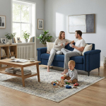 2 vietų sofa, lininis audinys, metalinės kojos, 1 vnt