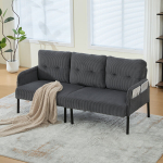 Cord sofa trivietė, 171x72x80cm, metalinės kojos, 1 vnt