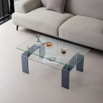 Stiklinis kavos stalas, grūdintas stiklas, 100x55x45 cm, 1 vnt