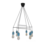 Candellux pakabinamas &scaron;viestuvas Vider, juodas/mėlynas