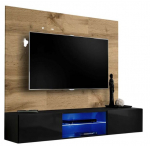 TV spintelė su sienele Switch PR3, ruda/juoda