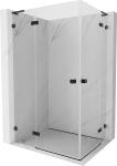 Mexen Lunar L Duo berėmės du&scaron;o durys, kairės 105 x 95 cm, skaidrios, juodos - 834L-105L-095P-70-00