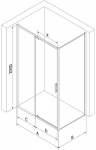 Mexen Exo Varstoma du&scaron;o kabina 90 x 95 cm, permatoma, juoda - 819-090-095-70-00
