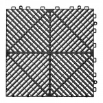 Nutekėjimo grindų plytelės 31x31 cm juodos PP medžiagos