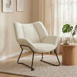 Akcentinė kėdė 71x73x81 cm Balta Sherpa-fleeces apmu&scaron;alai