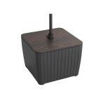 Lauko stalas-skėčio laikiklis Keter Luzon Parasol, 57x57x43 cm, rudas/pilkas