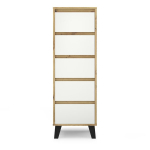 Komoda Mebelbos Borg 5s 40, 40x38,8x120,4 cm, ruda/balta