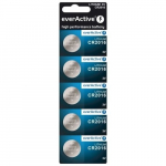 Akumuliatorius Ličio mygtukinės baterijos - everActive - CR2016 - 3 V - 5 vnt. - Sidabrinė - Be gyvsidabrio - 85 mAh - 20x1,6 mm