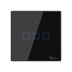 I&scaron;manusis liečiamas sieninis jungiklis Sonoff T3EU3C-TX, 3 kanalų, 600W/kanalui, 230VAC, valdomas liečiamu mygtuku, programėle, Wi-Fi, galimybė valdyti balsu ir SONOFF pulteliu (SONOFF pultelis į komplektaciją neįeina)