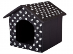 Guolis-būda Hobbydog R6 pėdutės, 76x72x74 cm, juodas
