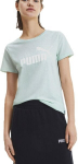 Palaidinė moterims Puma Ess + Logo Heather Tee Green, žalia