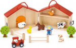 Dviejų auk&scaron;tų medinis ūkis Viga Toys Farm Animals Figūras 13 Elementai