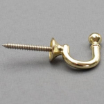 Laikiklis užuolaidai KABLYS MINI blizgaus aukso spalvos, 2vnt.