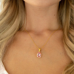Sidabrinis kaklo papuo&scaron;alas moterims Diamond Sky "Crystal Drop (Light Rose)" su Preciosa kristalais