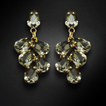 Auskarai moterims DiamondSky Amber II (Black Diamond) su Preciosa kristalais DS02A155