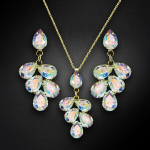 Papuo&scaron;alų rinkinys moterims DiamondSky Amber II (Aurore Boreale) su Preciosa kristalais DS00S381