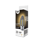 LED kaitrinė lemputė E27 C35 2W 230V 2700K 250lm COG skaidrus