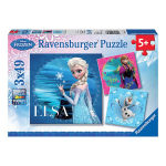 Triguba delionė Ravensburger Ledo &scaron;alis (Frozen) 3x49 detalės, 092697