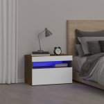 Naktinė spintelė su led, dūminio ąžuolo, 60 x 35 x 40 cm