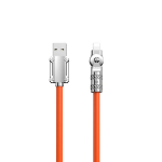 Kampinis iPhone USB-A - Lightning kabelis 30W 1m 180&deg; oranžinis