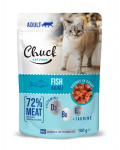 Tisert Chuck Pouch Adult with Fish katėms su tunu, 100 g x 24 vnt