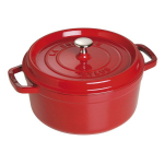 Staub 24 cm emaliuotas ketaus puodas kepimui, raudonas