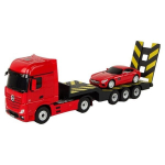 Žaislinis vilkikas R/C Mercedes-Benz su priedais Rastar, raudonas